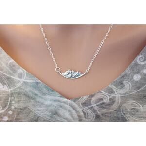 Sterling Silver Mountain Pendant Necklace